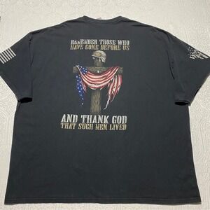 Warrior 12 XII Mens 5XL Black Patriotic Military Memorial Graphic T-Shirt Cotton